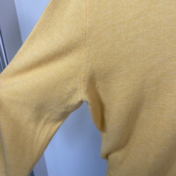 Polo Ralph Lauren 100% Merino Wool Jumper V-Neck Sweater Yellow Medium - Picture 12 of 14